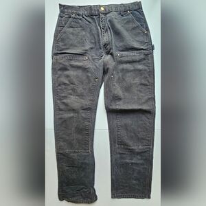 Carhartt Pants Mens 38x34 Black Carpenter Double Knee Canvas